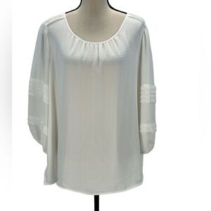 Vince Camuto 3/4 Blouson Sleeve Garden Romance Blouse - Ivory - size 2X